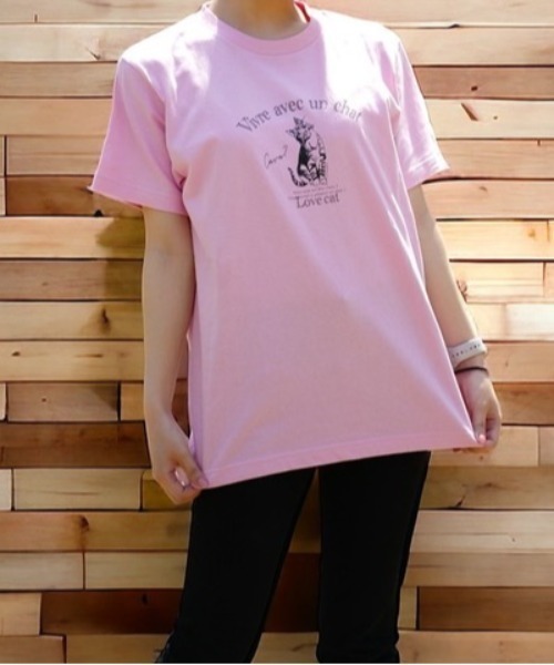 VIBGYOR（ヴィブジョー）の「【AS】保護猫Ｔシャツ AS（Tシャツ/カットソー・レディース・ホワイト/ブラック/ピンク系その他/ピンク系その他2/ベージュ/グリーン/ブルー/杢グレー/グレー系その他・LARGE/160/MEDIUM/SMALL）」の8枚目の写真