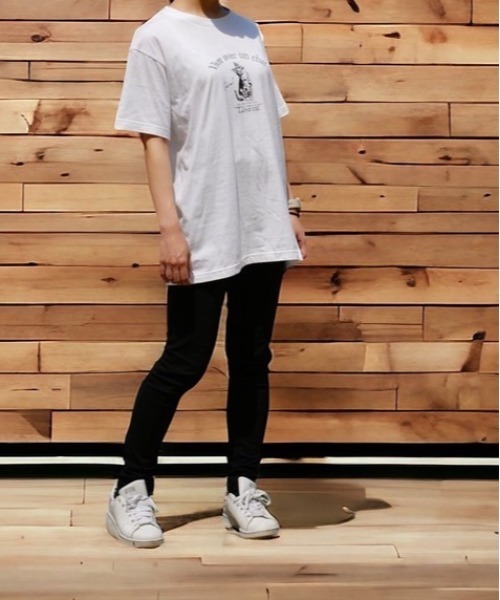 VIBGYOR（ヴィブジョー）の「【AS】保護猫Ｔシャツ AS（Tシャツ/カットソー・レディース・ホワイト/ブラック/ピンク系その他/ピンク系その他2/ベージュ/グリーン/ブルー/杢グレー/グレー系その他・LARGE/160/MEDIUM/SMALL）」の2枚目の写真