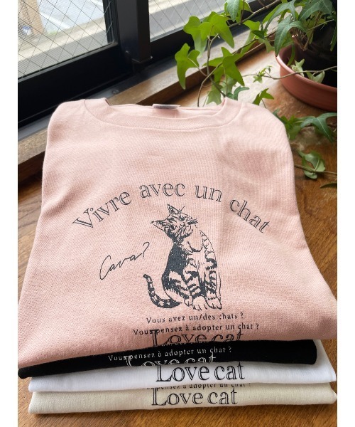 VIBGYOR（ヴィブジョー）の「【AS】保護猫Ｔシャツ AS（Tシャツ/カットソー・レディース・ホワイト/ブラック/ピンク系その他/ピンク系その他2/ベージュ/グリーン/ブルー/杢グレー/グレー系その他・LARGE/160/MEDIUM/SMALL）」の21枚目の写真