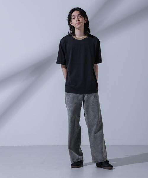 NANO universe(ナノユニバース)の「Anti Soaked 汗染み防止 リンガーネックTシャツ(Tシャツ/カットソー・メンズ・グリーン/ブルー/ブラック/オートミール・L/M/S)」の9枚目の写真