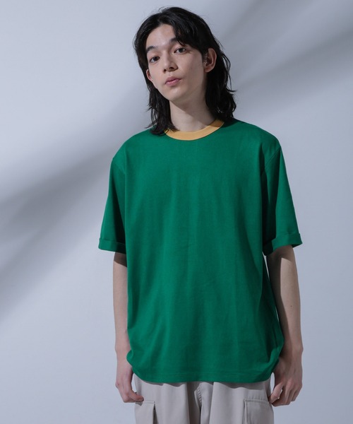 NANO universe(ナノユニバース)の「Anti Soaked 汗染み防止 リンガーネックTシャツ(Tシャツ/カットソー・メンズ・グリーン/ブルー/ブラック/オートミール・L/M/S)」の12枚目の写真