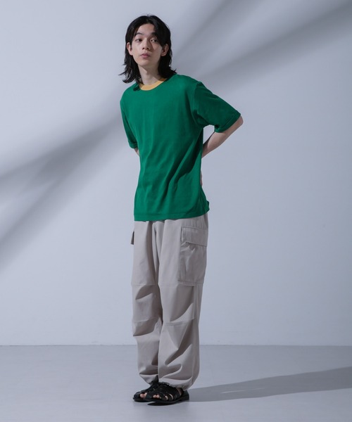 NANO universe(ナノユニバース)の「Anti Soaked 汗染み防止 リンガーネックTシャツ(Tシャツ/カットソー・メンズ・グリーン/ブルー/ブラック/オートミール・L/M/S)」の16枚目の写真