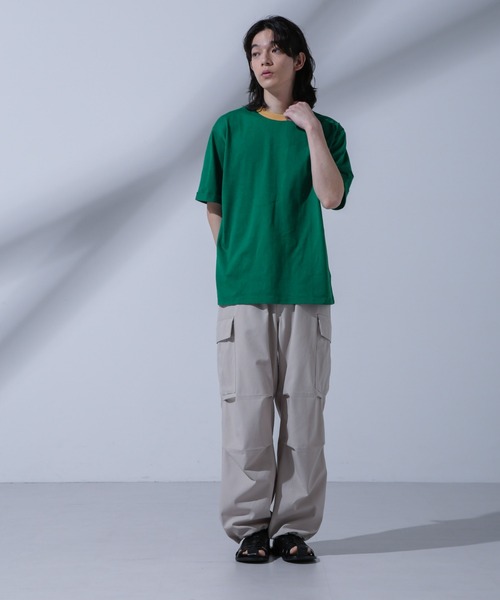 NANO universe(ナノユニバース)の「Anti Soaked 汗染み防止 リンガーネックTシャツ(Tシャツ/カットソー・メンズ・グリーン/ブルー/ブラック/オートミール・L/M/S)」の17枚目の写真