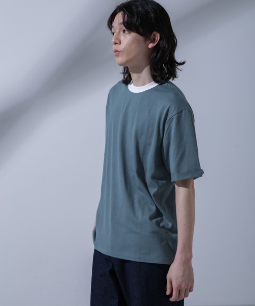 NANO universe(ナノユニバース)の「Anti Soaked 汗染み防止 リンガーネックTシャツ(Tシャツ/カットソー・メンズ・グリーン/ブルー/ブラック/オートミール・L/M/S)」の19枚目の写真