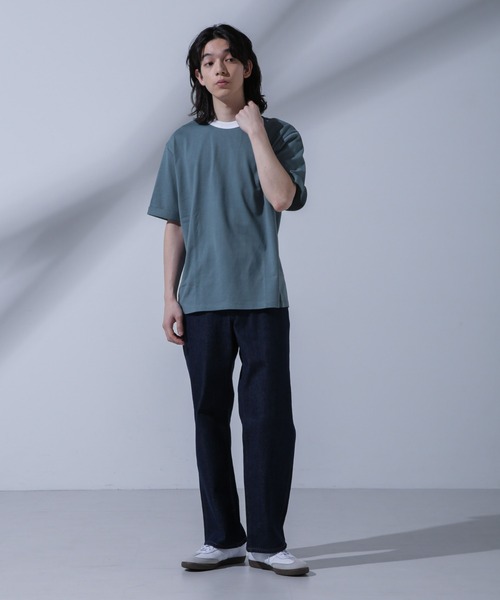 NANO universe(ナノユニバース)の「Anti Soaked 汗染み防止 リンガーネックTシャツ(Tシャツ/カットソー・メンズ・グリーン/ブルー/ブラック/オートミール・L/M/S)」の22枚目の写真