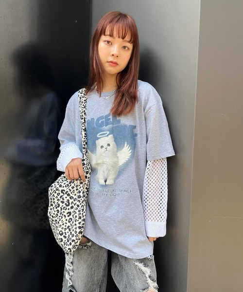 sevens（セブンズ）の「【sevens】エンジェルキャットTシャツ（Tシャツ/カットソー・レディース・ホワイト/グレー・FREE）」の22枚目の写真