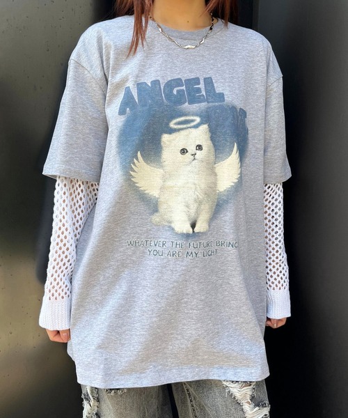 sevens（セブンズ）の「【sevens】エンジェルキャットTシャツ（Tシャツ/カットソー・レディース・ホワイト/グレー・FREE）」の21枚目の写真