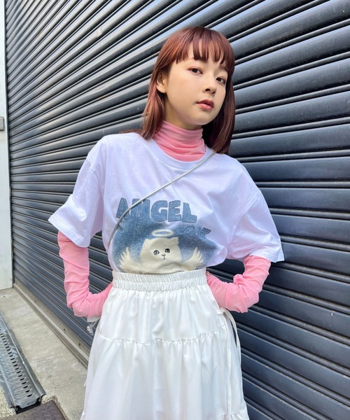 sevens（セブンズ）の「【sevens】エンジェルキャットTシャツ（Tシャツ/カットソー・レディース・ホワイト/グレー・FREE）」の15枚目の写真