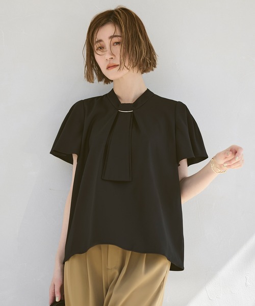 ✨希少✨ RALPH LAUREN ストレッチコットン ボウタイブラウス 10 洗える ストレッチ ｜ 選べるデザインフロントタックボウタイブラウス