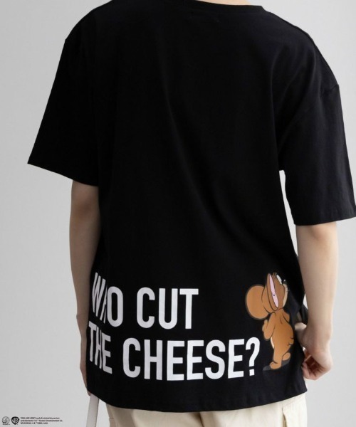 Tom&Jerry(トムアンドジェリー)の「TOM&JERRY トムとジェリー ビッグプリントTシャツ 綿100%(Tシャツ/カットソー・レディース・ブラック/ホワイト/オートミール・フリー)」の3枚目の写真