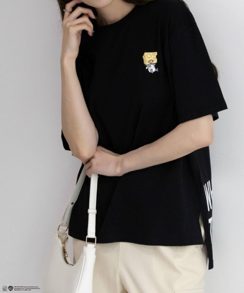 Tom&Jerry(トムアンドジェリー)の「TOM&JERRY トムとジェリー ビッグプリントTシャツ 綿100%(Tシャツ/カットソー・レディース・ブラック/ホワイト/オートミール・フリー)」の11枚目の写真
