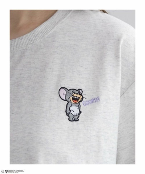 Tom&Jerry(トムアンドジェリー)の「TOM&JERRY トムとジェリー ビッグプリントTシャツ 綿100%(Tシャツ/カットソー・レディース・ブラック/ホワイト/オートミール・フリー)」の14枚目の写真