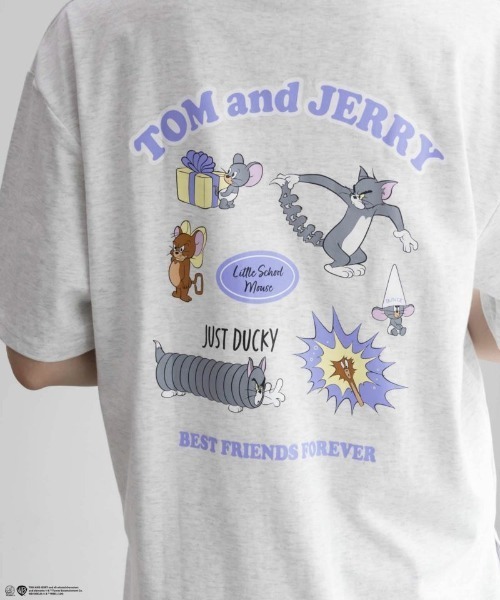 Tom&Jerry(トムアンドジェリー)の「TOM&JERRY トムとジェリー ビッグプリントTシャツ 綿100%(Tシャツ/カットソー・レディース・ブラック/ホワイト/オートミール・フリー)」の15枚目の写真