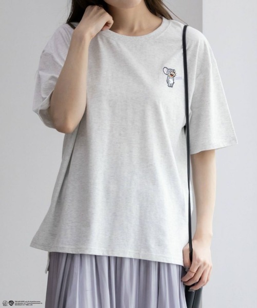 Tom&Jerry(トムアンドジェリー)の「TOM&JERRY トムとジェリー ビッグプリントTシャツ 綿100%(Tシャツ/カットソー・レディース・ブラック/ホワイト/オートミール・フリー)」の17枚目の写真