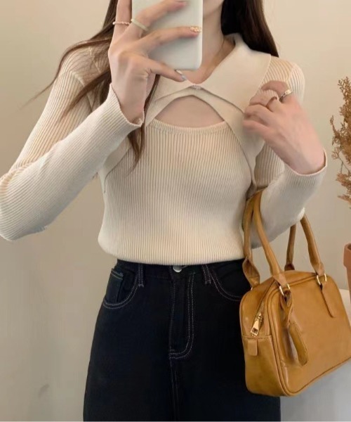 トップス jasmine Jasmine Grandiflorum ニット セーター 「Jasmine」ネッククロス