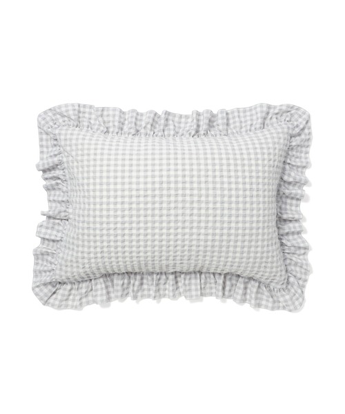 ふわろ 冷感 肌掛けふとん 枕カバー フリルチェック シングル Francfranc（フランフラン）の「ふわろ冷感まくらカバー フリル