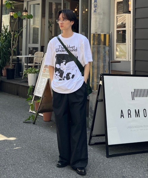 Chikashitsu +（チカシツプラス）の「【Chikashitsu +】graphic t-shirt 3 / 【チカシツプラス】グラフィックプリント半袖Tシャツ（Tシャツ/カットソー・メンズ・ブラック/ホワイト・ONE SIZE）」の4枚目の写真