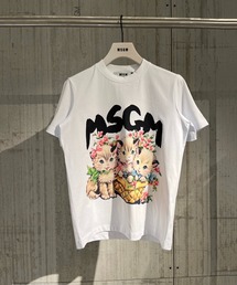 ✨美品✨MSGM エムエスジーエム 猫 CAT プリント ロゴTシャツ L 伊 MSGM（エムエスジーエム）の「MSGM CAT LOGO BAG グラフィックTシャツ