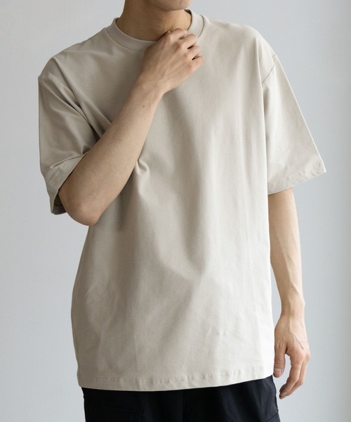 NAVY（ネイビー）の「冷感クルーネックTシャツ（Tシャツ/カットソー・メンズ・ブラック/ブルー/オートミール/ホワイト・L/M/S/XL/XXL）」の3枚目の写真
