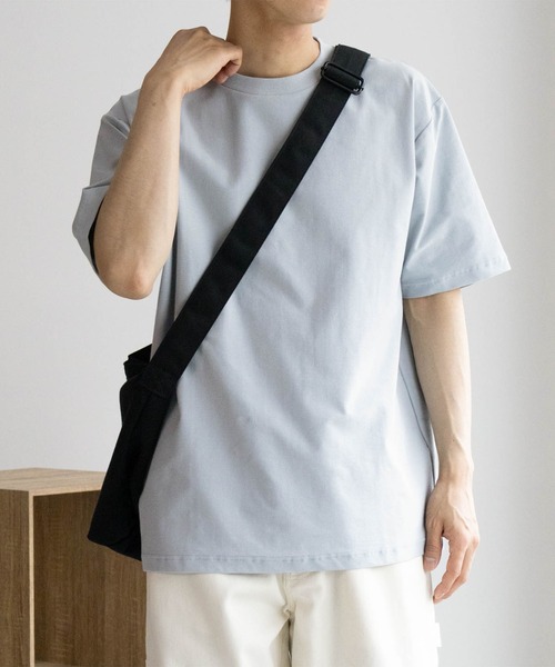 NAVY（ネイビー）の「冷感クルーネックTシャツ（Tシャツ/カットソー・メンズ・ブラック/ブルー/オートミール/ホワイト・L/M/S/XL/XXL）」の4枚目の写真