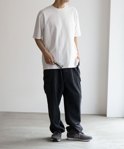 NAVY（ネイビー）の「冷感クルーネックTシャツ（Tシャツ/カットソー・メンズ・ブラック/ブルー/オートミール/ホワイト・L/M/S/XL/XXL）」の5枚目の写真