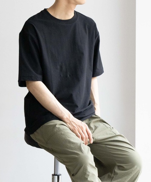 NAVY（ネイビー）の「冷感クルーネックTシャツ（Tシャツ/カットソー・メンズ・ブラック/ブルー/オートミール/ホワイト・L/M/S/XL/XXL）」の9枚目の写真