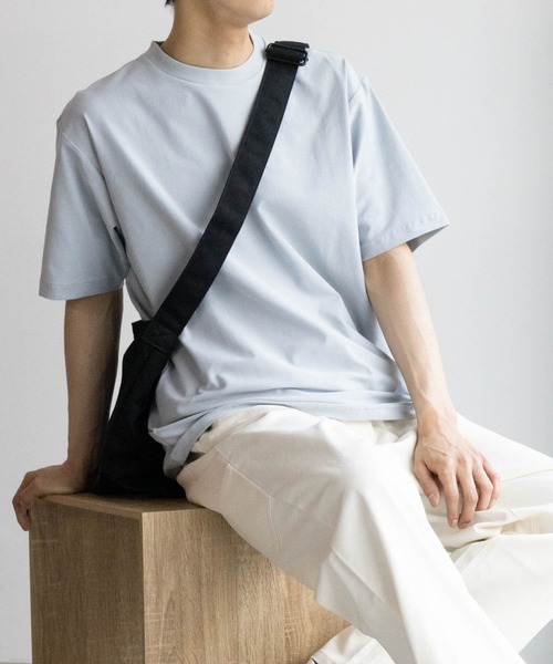 NAVY（ネイビー）の「冷感クルーネックTシャツ（Tシャツ/カットソー・メンズ・ブラック/ブルー/オートミール/ホワイト・L/M/S/XL/XXL）」の15枚目の写真