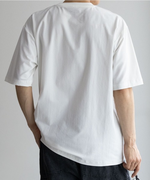 NAVY（ネイビー）の「冷感クルーネックTシャツ（Tシャツ/カットソー・メンズ・ブラック/ブルー/オートミール/ホワイト・L/M/S/XL/XXL）」の18枚目の写真