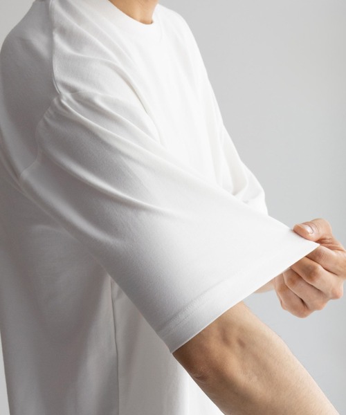 NAVY（ネイビー）の「冷感クルーネックTシャツ（Tシャツ/カットソー・メンズ・ブラック/ブルー/オートミール/ホワイト・L/M/S/XL/XXL）」の19枚目の写真