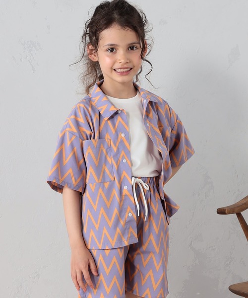 FOUND GOOD（ファウンドグッド）の「K/エアラクシャツSS（シャツ/ブラウス・キッズ・ブラック/パープル系/グリーン系8/グレー系/ベージュ・120cm/130cm/140cm/150cm/110cm）」の5枚目の写真