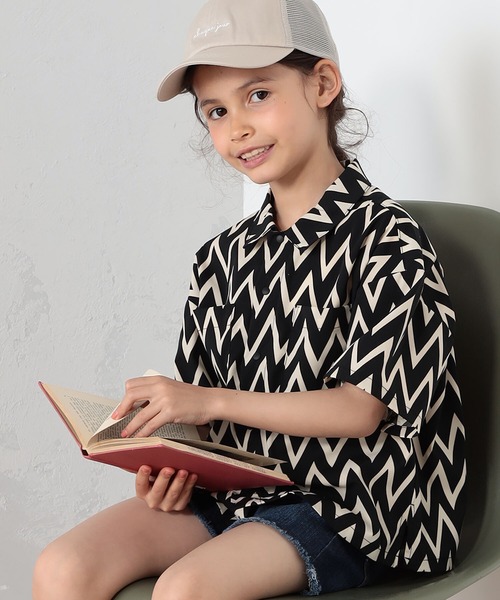 FOUND GOOD（ファウンドグッド）の「K/エアラクシャツSS（シャツ/ブラウス・キッズ・ブラック/パープル系/グリーン系8/グレー系/ベージュ・120cm/130cm/140cm/150cm/110cm）」の16枚目の写真