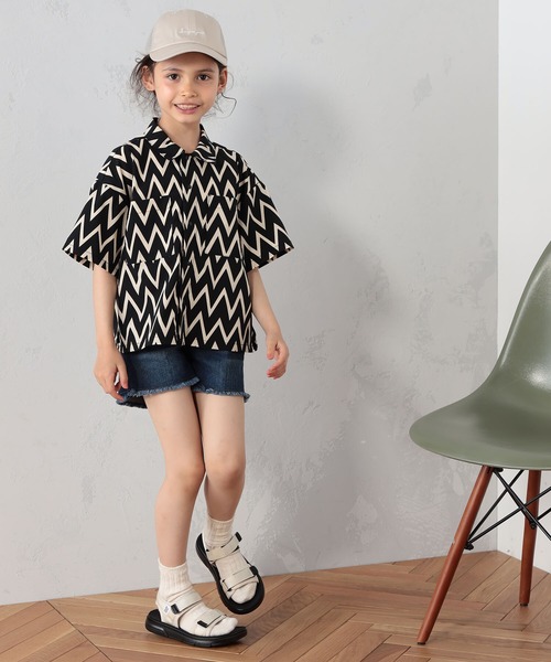 FOUND GOOD（ファウンドグッド）の「K/エアラクシャツSS（シャツ/ブラウス・キッズ・ブラック/パープル系/グリーン系8/グレー系/ベージュ・120cm/130cm/140cm/150cm/110cm）」の18枚目の写真