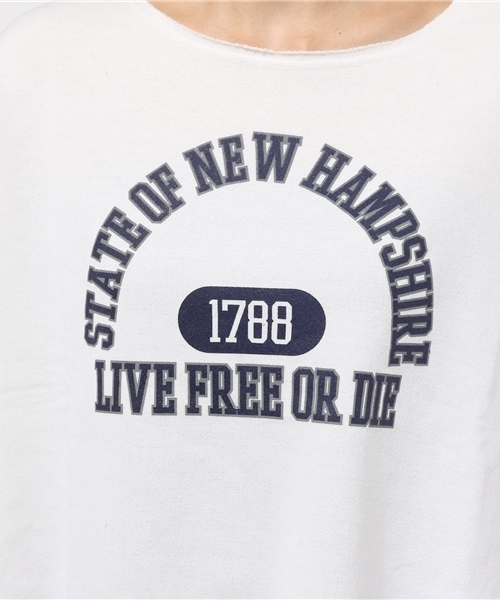 SEVENDAYS=SUNDAY(セブンデイズサンデイ)の「裏毛カットオフ カレッジプルオーバー(Tシャツ/カットソー・レディース・ネイビー/オフホワイト/杢グレー・MEDIUM/LARGE)」の10枚目の写真