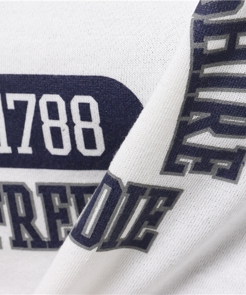 SEVENDAYS=SUNDAY(セブンデイズサンデイ)の「裏毛カットオフ カレッジプルオーバー(Tシャツ/カットソー・レディース・ネイビー/オフホワイト/杢グレー・MEDIUM/LARGE)」の11枚目の写真