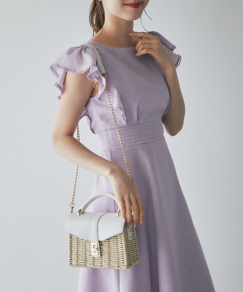 tocco closet（トッコ　クローゼット）の「２ＷＡＹショルダー付きフェイクレザー×カゴミニバッグ（かごバッグ・レディース・グレイッシュベージュ/オフホワイト・FREE）」の9枚目の写真