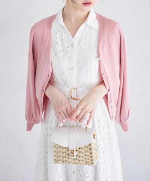 tocco closet（トッコ　クローゼット）の「２ＷＡＹショルダー付きフェイクレザー×カゴミニバッグ（かごバッグ・レディース・グレイッシュベージュ/オフホワイト・FREE）」の12枚目の写真