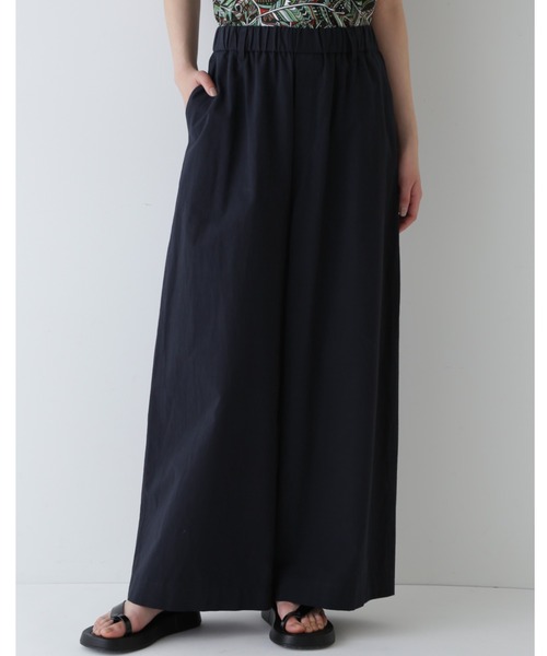 human woman(ヒューマンウーマン)の「◆綿麻ウェザー近江晒ワイドパンツ(その他パンツ・レディース・ベージュ/ネイビー/ブルー/ブラウン・SMALL/MEDIUM)」の1枚目の写真