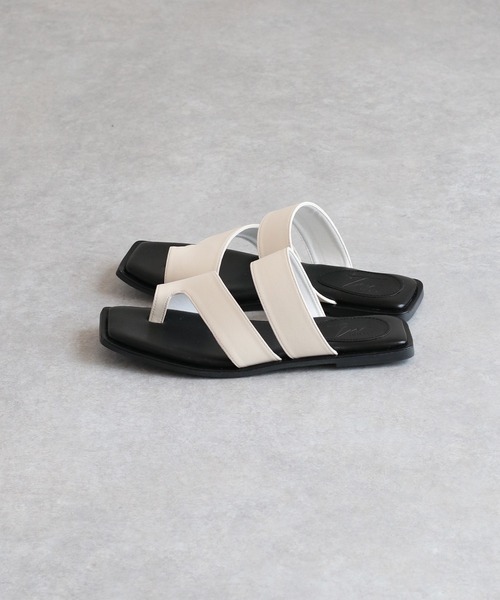 cepo（セポ）の「スクエアトングサンダル（サンダル・レディース・ブラック/オフホワイト・L/M）」の4枚目の写真