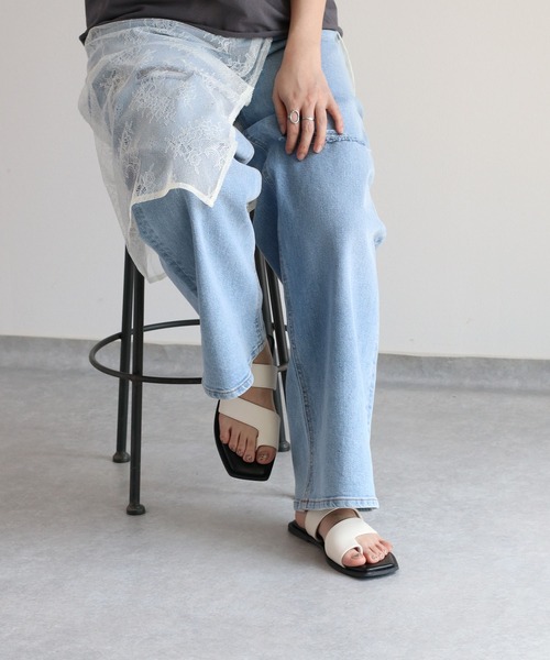 cepo（セポ）の「スクエアトングサンダル（サンダル・レディース・ブラック/オフホワイト・L/M）」の8枚目の写真