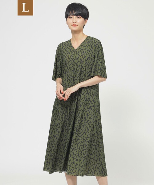 【セール】【L】【ウォッシャブル】【接触冷感】【UV対策】ストレッチドットプリントワンピース（ワンピース）｜EVEX by KRIZIA（エヴェックスバイクリツィア）