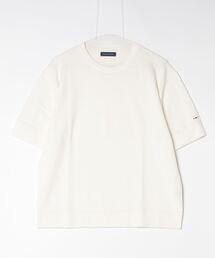 Perfect Suit FActory | TRANS CONTINENTS　コットンニットTシャツ　ホワイト/ブラック/ベージュ/サックス(Tシャツ/カットソー)
