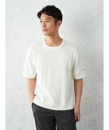 Perfect Suit FActory | TRANS CONTINENTS　コットンニットTシャツ　ホワイト/ブラック/ベージュ/サックス(Tシャツ/カットソー)