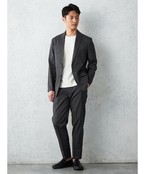 Perfect Suit FActory（パーフェクトスーツファクトリー）の「TRANS CONTINENTS　やわらか日和のコットンニットTシャツ　ホワイト/ブラック/ベージュ/サックス（Tシャツ/カットソー・メンズ・ブラック/サックスブルー/ホワイト/ベージュ・M/L/LL）」の10枚目の写真