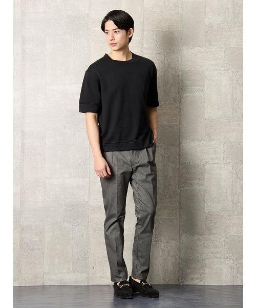 Perfect Suit FActory（パーフェクトスーツファクトリー）の「TRANS CONTINENTS　やわらか日和のコットンニットTシャツ　ホワイト/ブラック/ベージュ/サックス（Tシャツ/カットソー・メンズ・ブラック/サックスブルー/ホワイト/ベージュ・M/L/LL）」の12枚目の写真