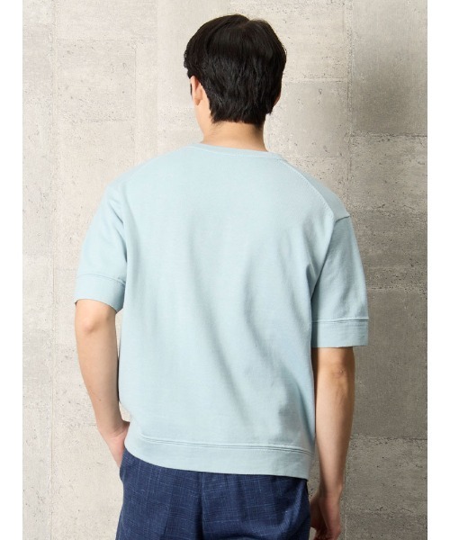 Perfect Suit FActory（パーフェクトスーツファクトリー）の「TRANS CONTINENTS　やわらか日和のコットンニットTシャツ　ホワイト/ブラック/ベージュ/サックス（Tシャツ/カットソー・メンズ・ブラック/サックスブルー/ホワイト/ベージュ・M/L/LL）」の16枚目の写真