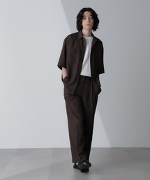 NANO universe（ナノユニバース）の「テックリネンリラックスタックテーパードパンツ（セットアップ可）（スラックス）」