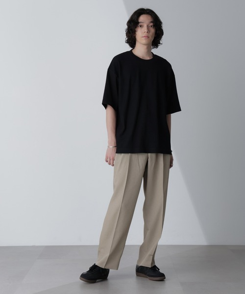 NANO universe(ナノユニバース)の「テックリネンリラックスタックテーパードパンツ(セットアップ可)(スラックス・メンズ・ブルー/ネイビー/ベージュ/ダークブラウン・S/M/L/XL)」の18枚目の写真