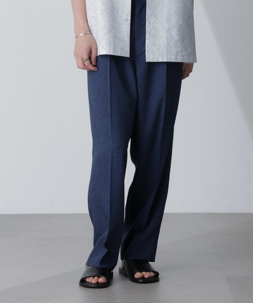 NANO universe(ナノユニバース)の「テックリネンリラックスタックテーパードパンツ(セットアップ可)(スラックス・メンズ・ブルー/ネイビー/ベージュ/ダークブラウン・S/M/L/XL)」の21枚目の写真