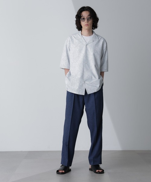 NANO universe(ナノユニバース)の「テックリネンリラックスタックテーパードパンツ(セットアップ可)(スラックス・メンズ・ブルー/ネイビー/ベージュ/ダークブラウン・S/M/L/XL)」の12枚目の写真