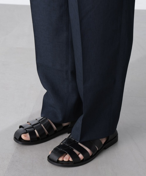 NANO universe(ナノユニバース)の「テックリネンリラックスタックテーパードパンツ(セットアップ可)(スラックス・メンズ・ブルー/ネイビー/ベージュ/ダークブラウン・S/M/L/XL)」の11枚目の写真